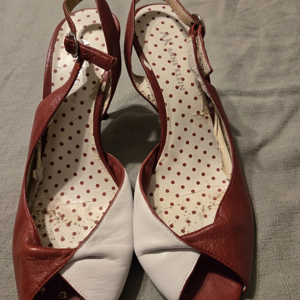 Anne Klein Red and White Heels
